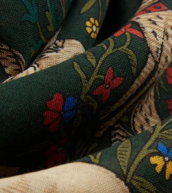 Drake’s Green Unicorn Print Wool-Silk Square Scarf