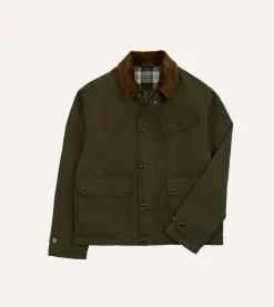 Drake’s Green Waxed Cotton Wader Jacket With Blanket Lining
