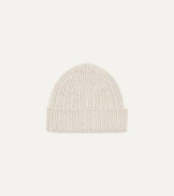 Drake’s Angora Lambswool Ribbed Knit Cap