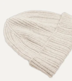 Drake’s Angora Lambswool Ribbed Knit Cap
