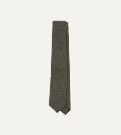 Drake’s Grey Brushed Solid Hand Rolled Wool Tie