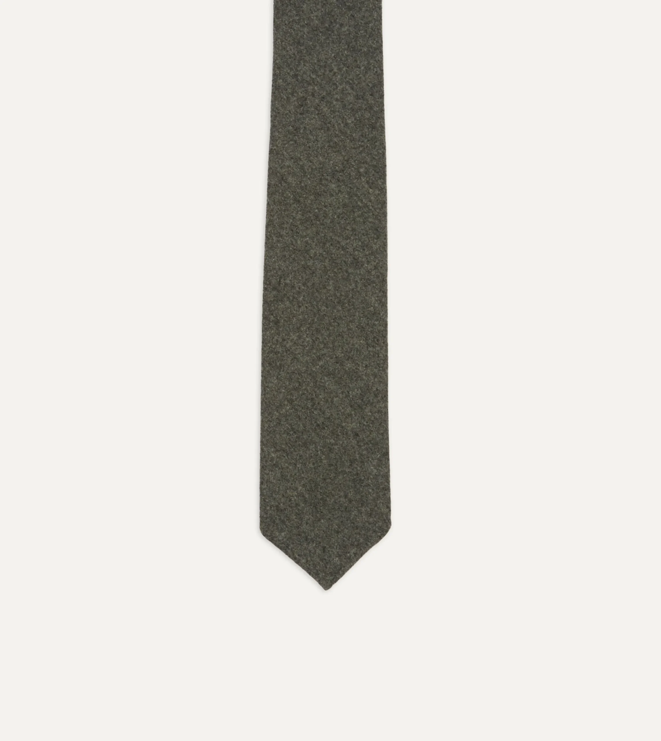 Drake’s Grey Brushed Solid Hand Rolled Wool Tie