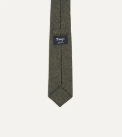 Drake’s Grey Brushed Solid Hand Rolled Wool Tie