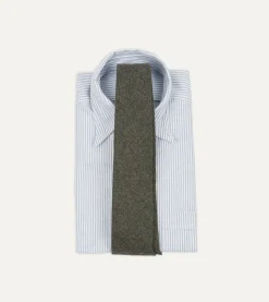 Drake’s Grey Brushed Solid Hand Rolled Wool Tie