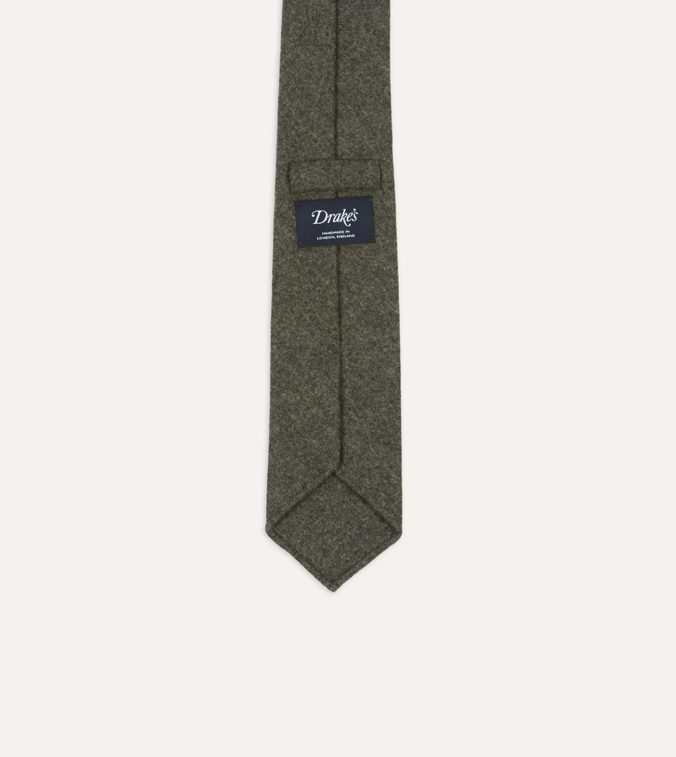 Drake’s Grey Brushed Solid Hand Rolled Wool Tie