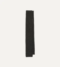 Drake’s Grey Cashmere Cable Knitted Tie