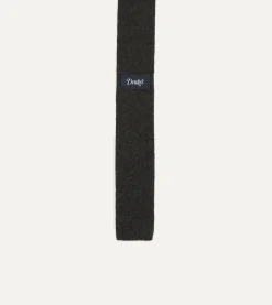 Drake’s Grey Cashmere Cable Knitted Tie