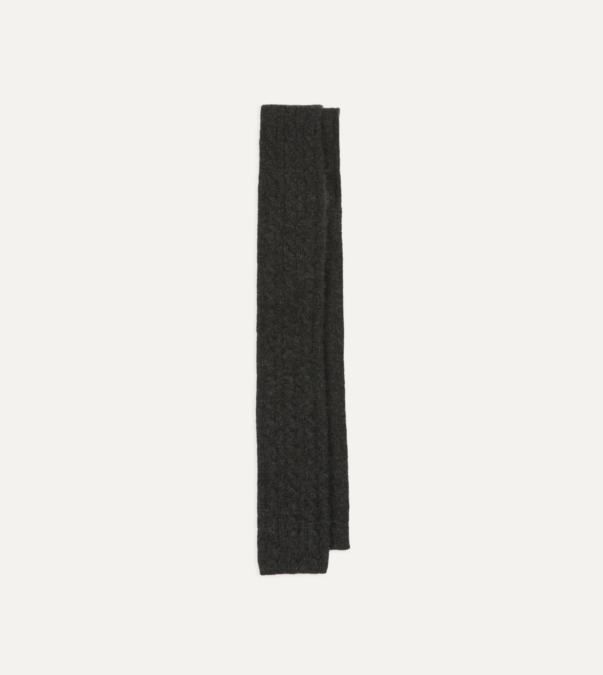 Drake’s Grey Cashmere Cable Knitted Tie