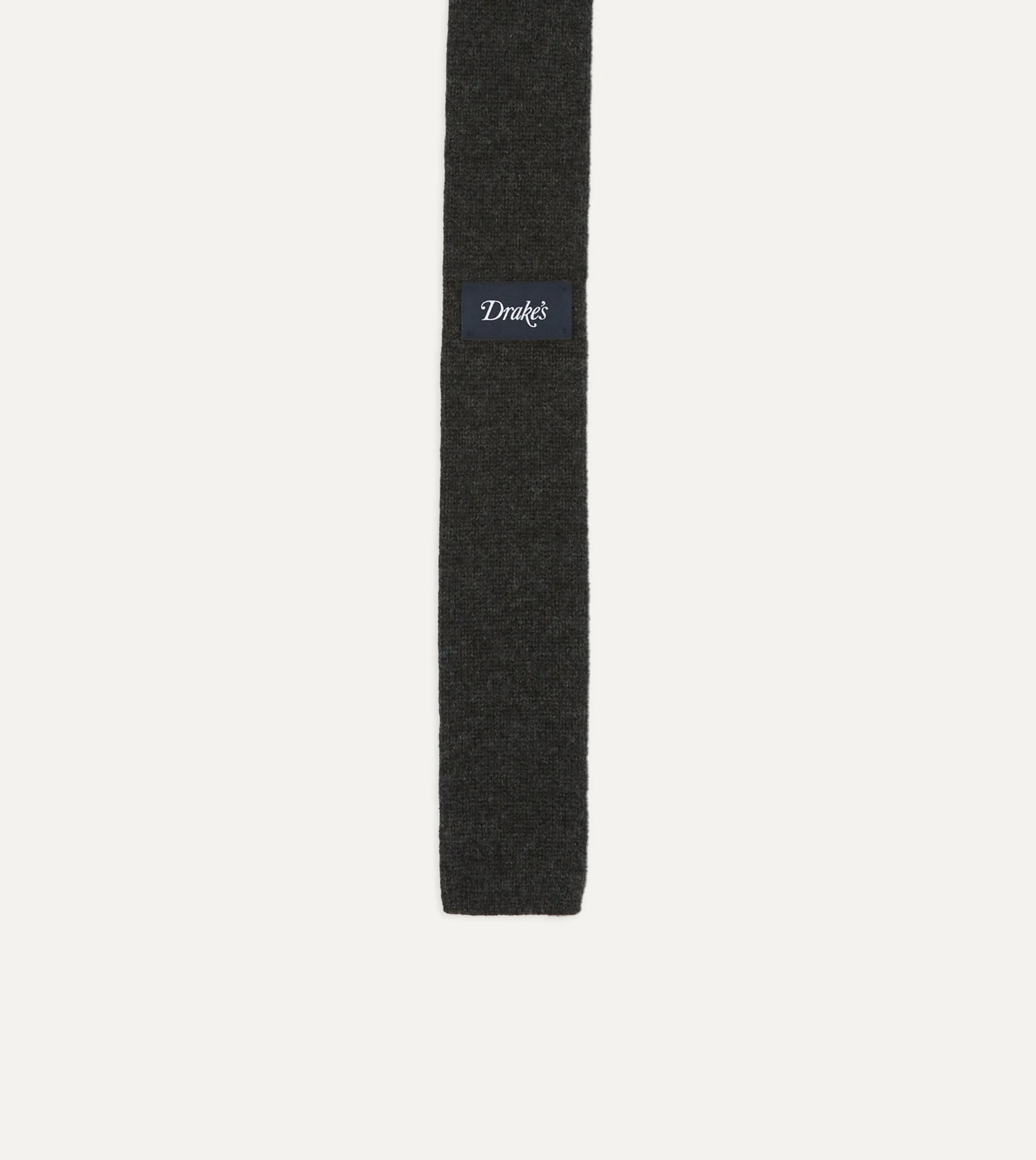 Drake’s Grey Cashmere Cable Knitted Tie