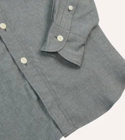 Drake’s Cotton Flannel Two-Pocket Work Shirt
