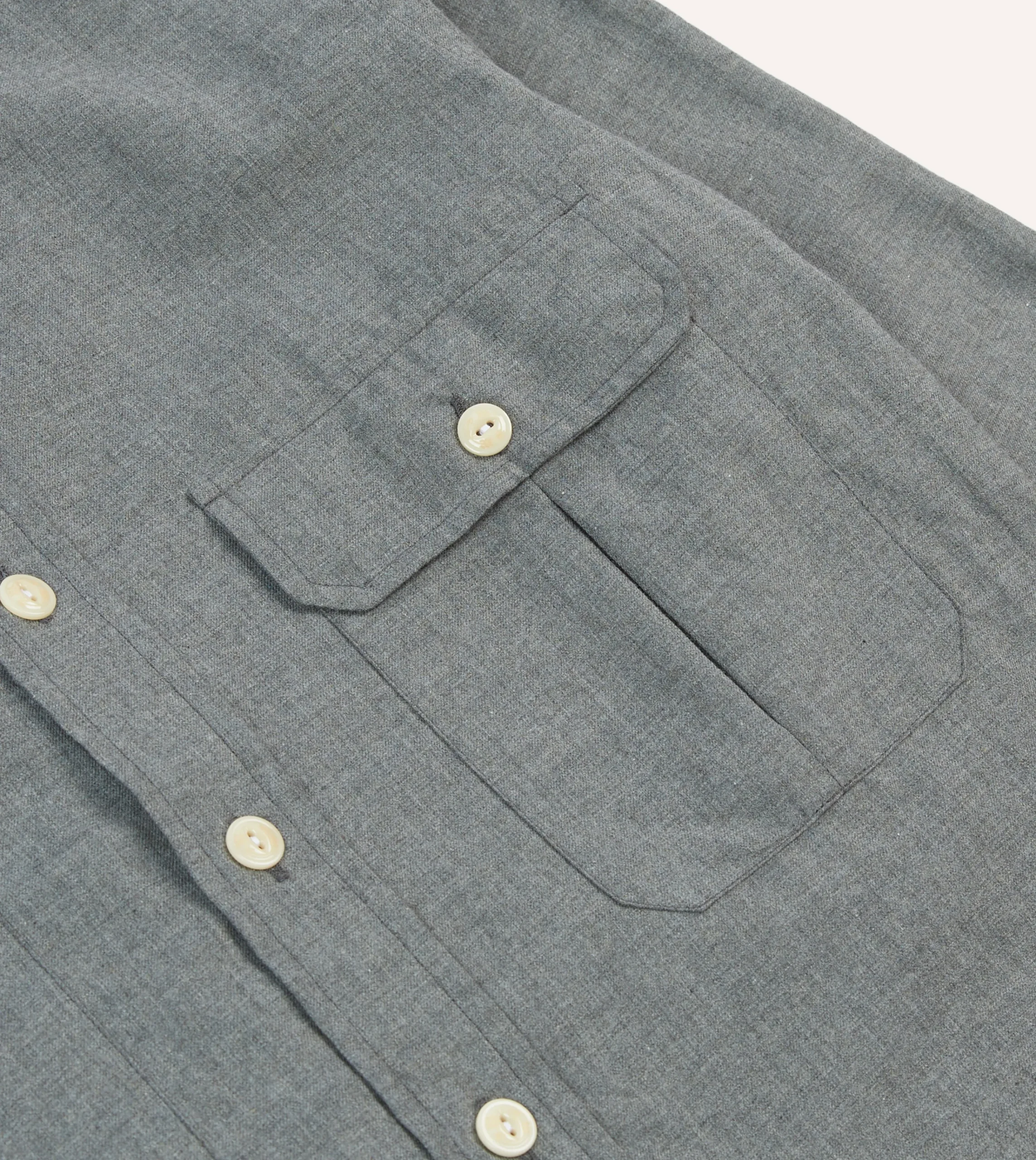 Drake’s Cotton Flannel Two-Pocket Work Shirt