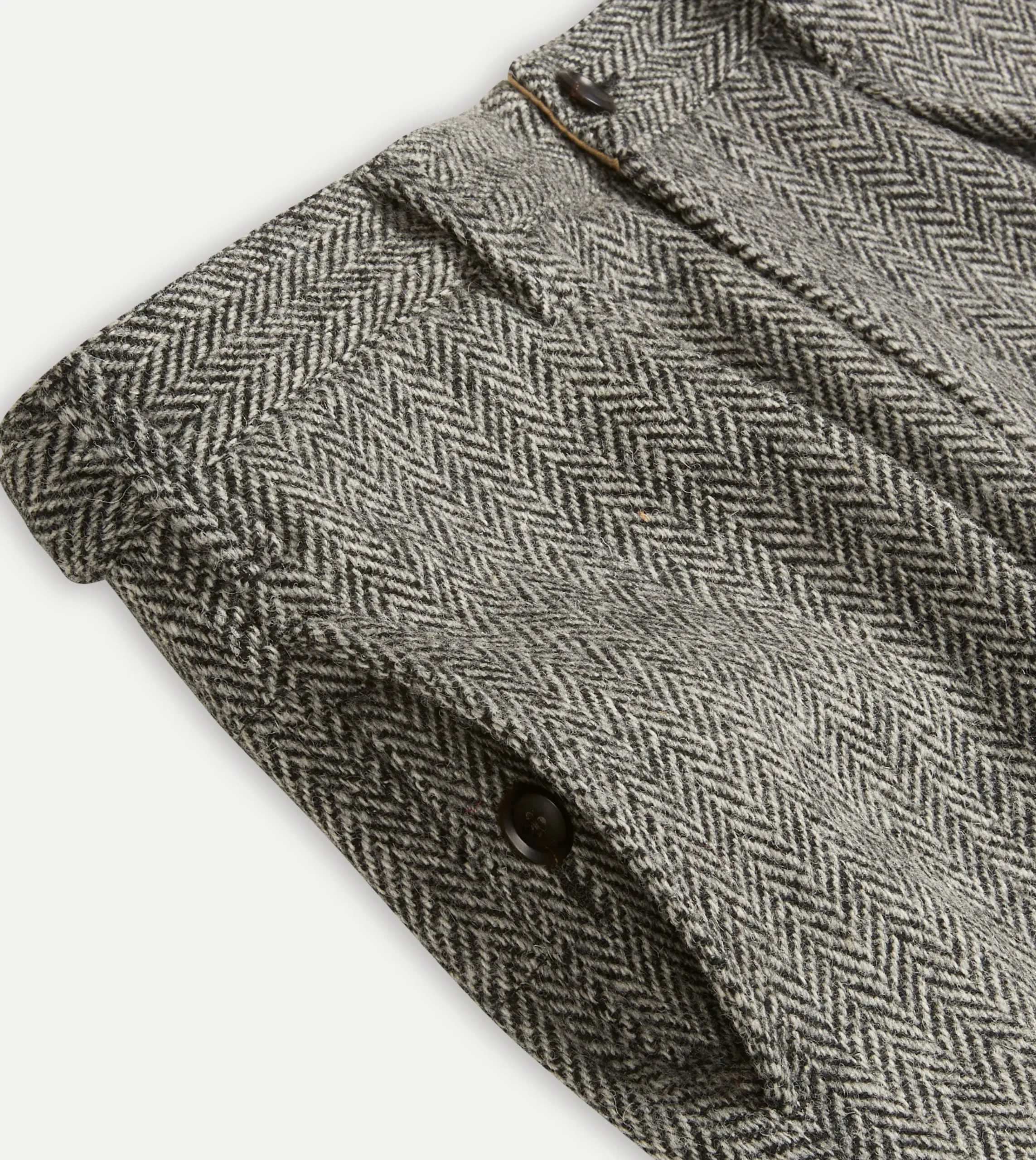 Drake’s Grey Harris Tweed One Pleat Games Trousers