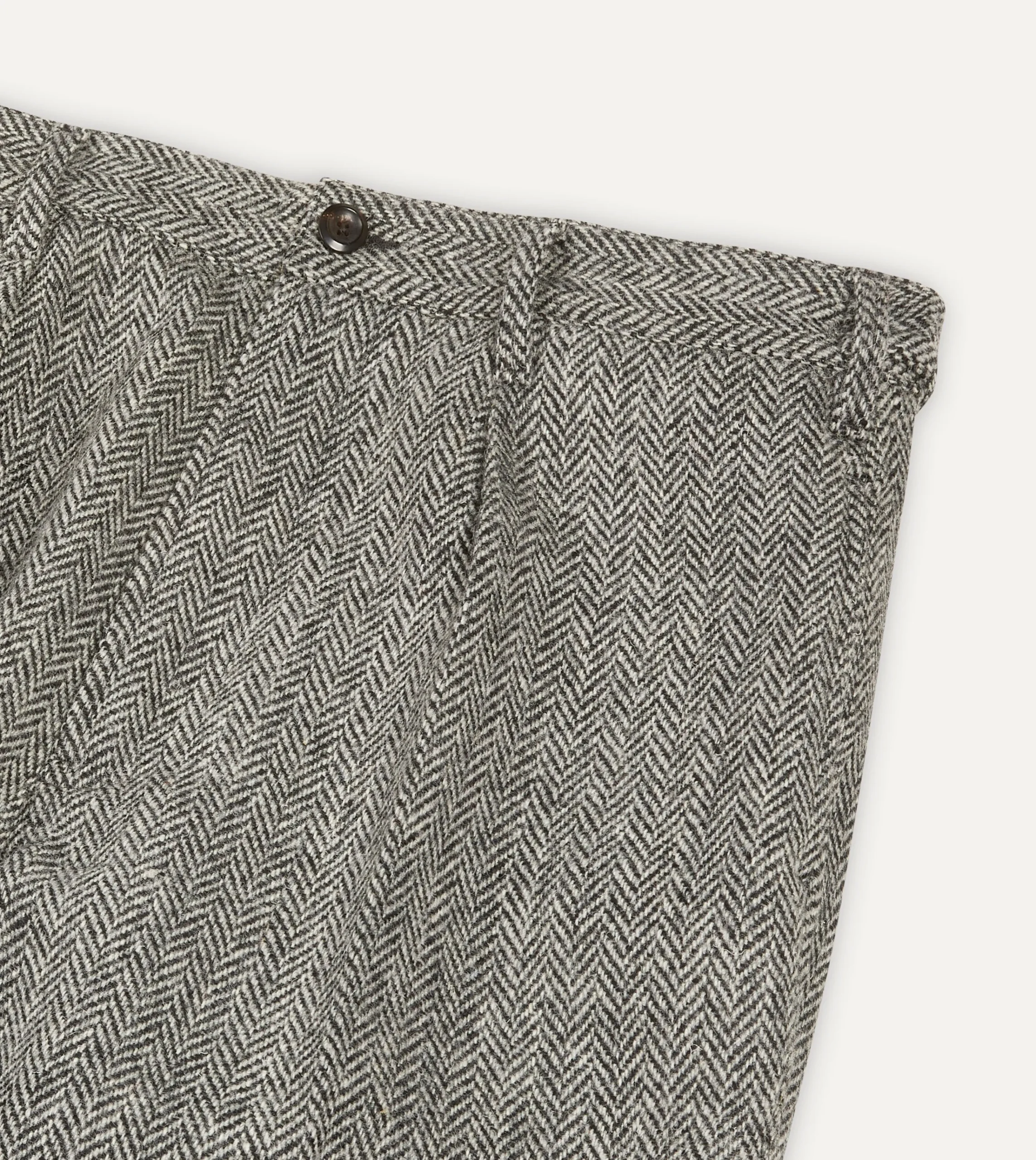 Drake’s Grey Harris Tweed One Pleat Games Trousers