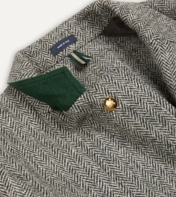 Drake’s Grey Herringbone Harris Tweed Games Blazer Mk. VII