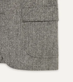 Drake’s Grey Herringbone Harris Tweed Games Blazer Mk. VII