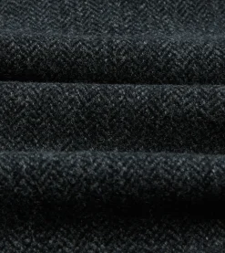 Drake’s Grey Herringbone Wool Double-Breasted Raglan Coat