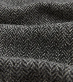 Drake’s Grey Herringbone Wool Raglan Coat
