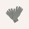 Drake’s Grey Lambswool Knitted Gloves