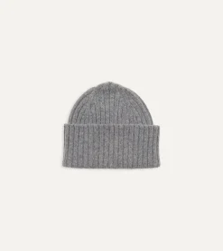 Drake’s Lambswool Ribbed Knit Cap