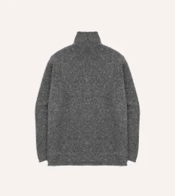 Drake’s Marl Mohair Wool Mock Neck Jumper