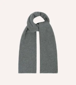 Drake’s Grey Solid Wool Scarf