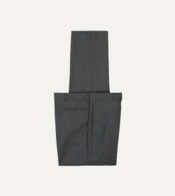 Drake’s Wool Flannel Flat Front Trouser