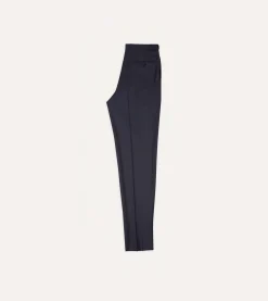 Drake’s Grey Worsted Wool Single Pleat Trouser