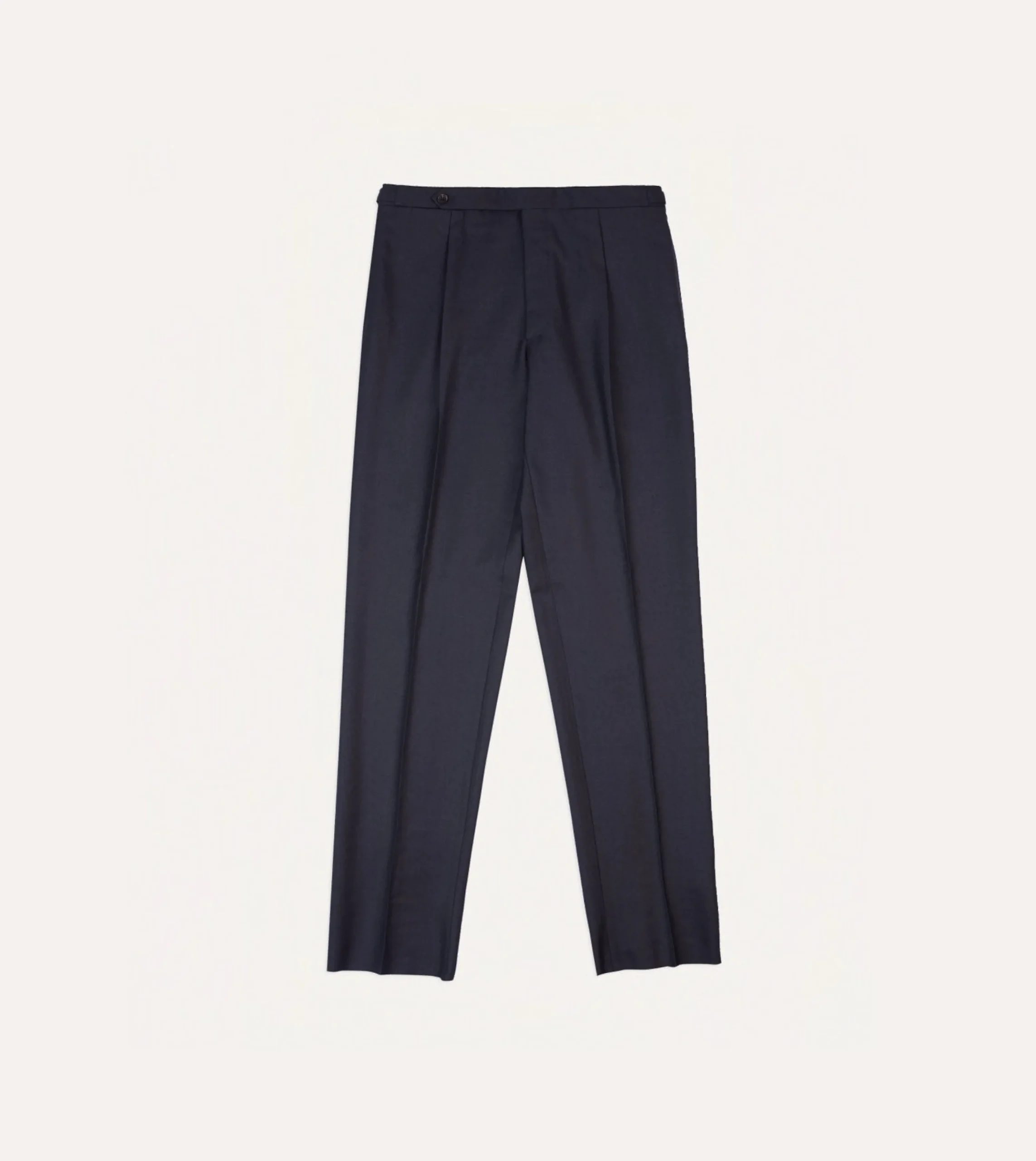 Drake’s Grey Worsted Wool Single Pleat Trouser