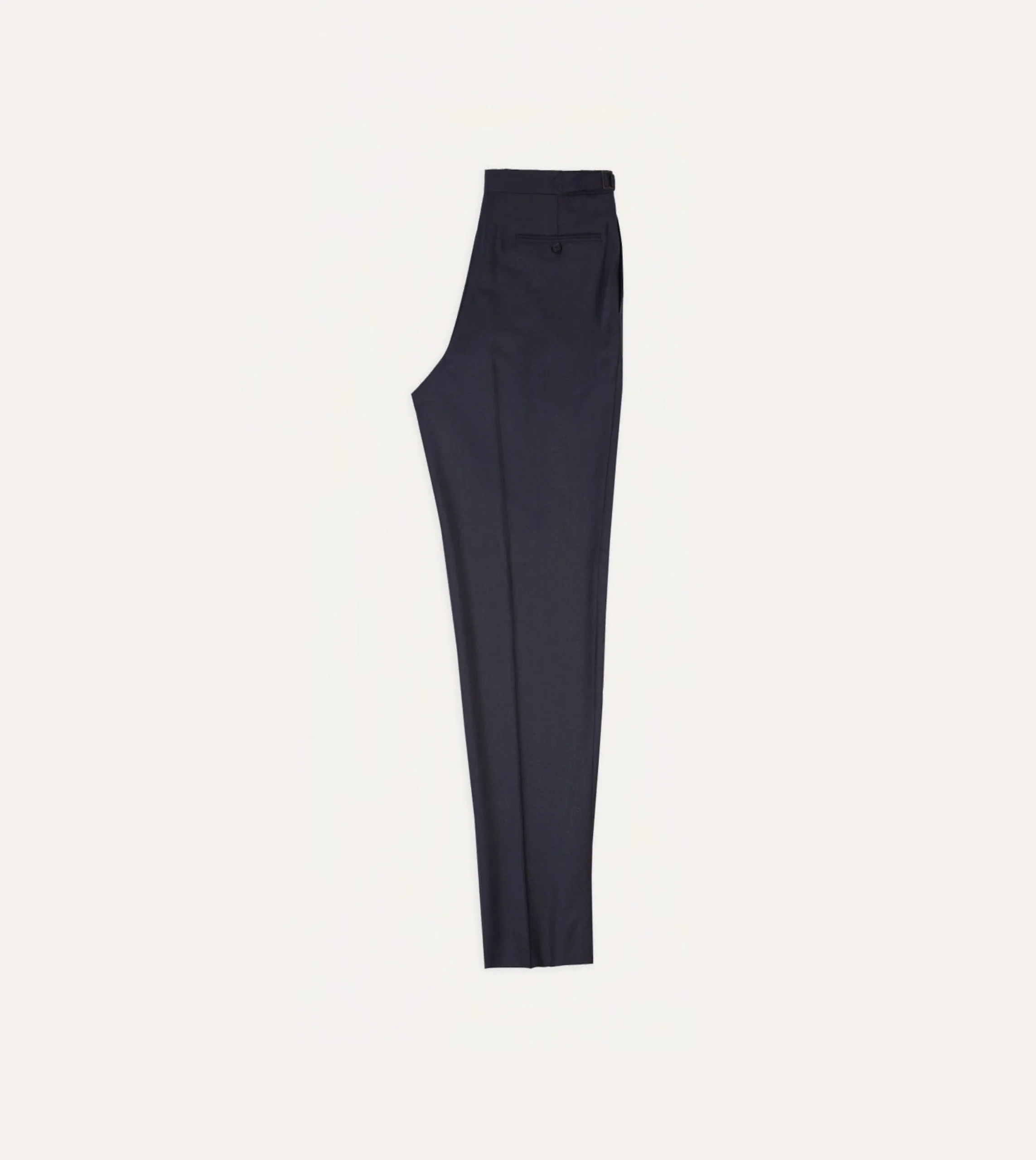 Drake’s Grey Worsted Wool Single Pleat Trouser