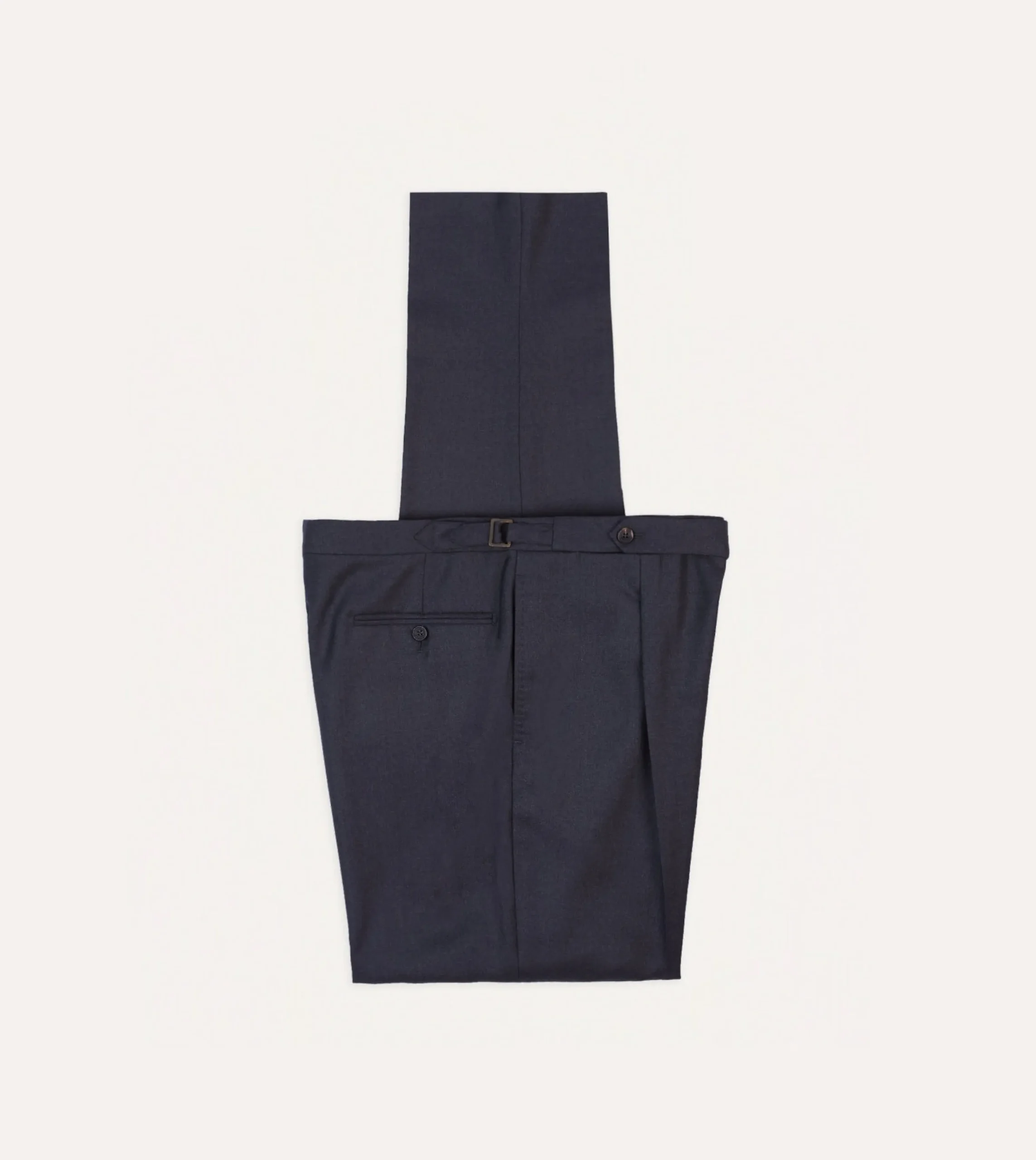 Drake’s Grey Worsted Wool Single Pleat Trouser