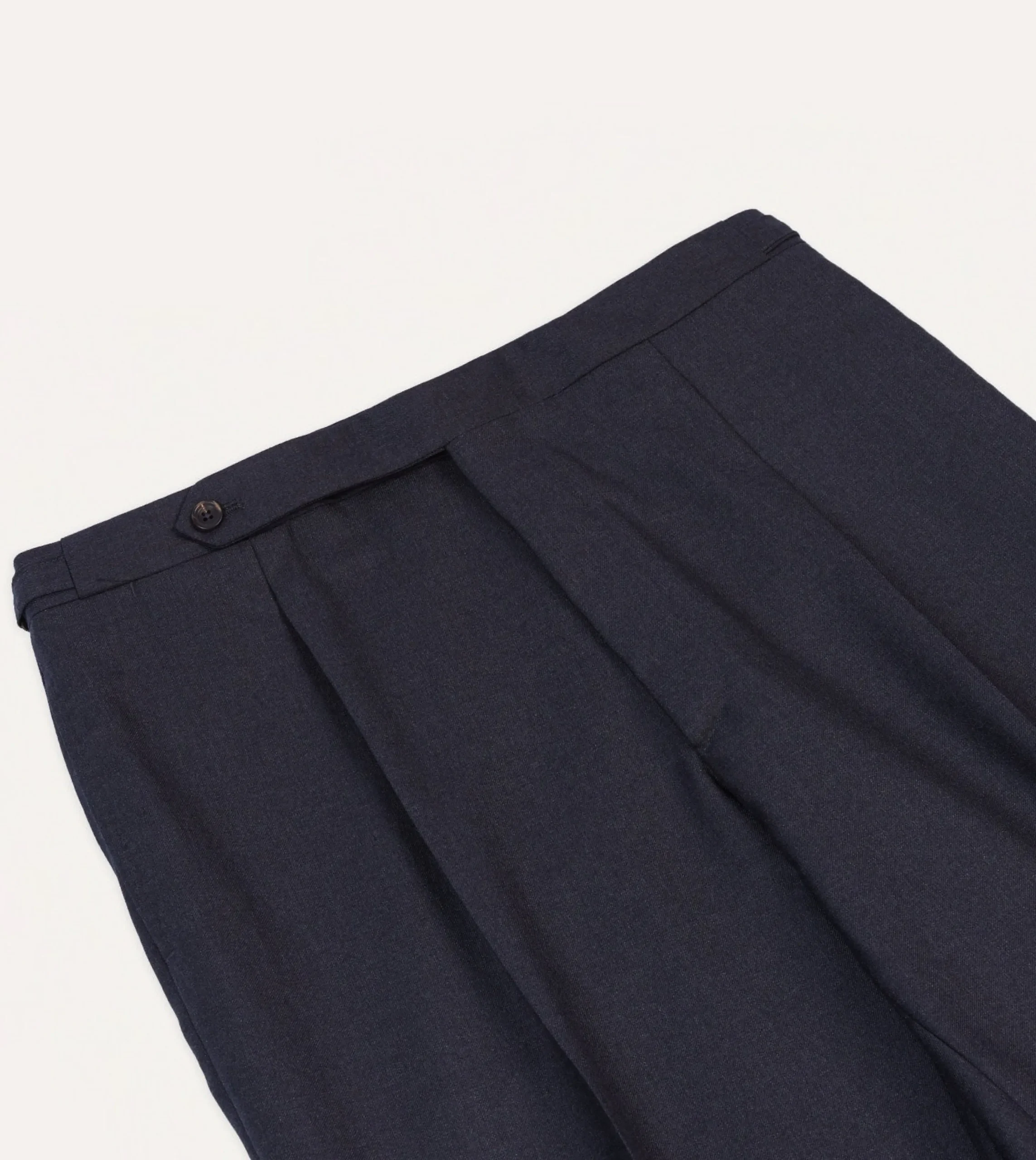 Drake’s Grey Worsted Wool Single Pleat Trouser