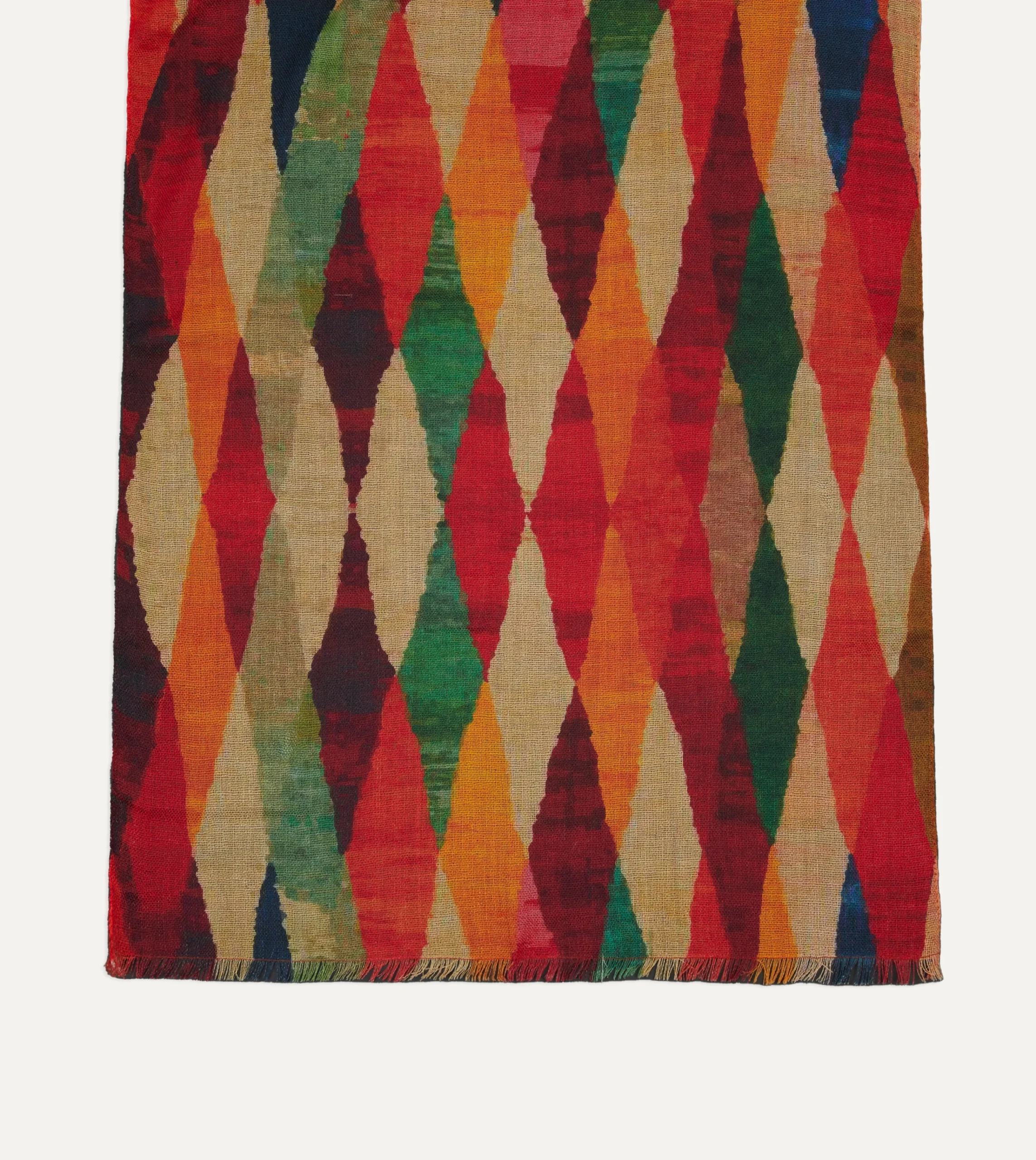 Drake’s Harlequin Print Wool Gauze Scarf