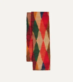 Drake’s Harlequin Print Wool Gauze Scarf