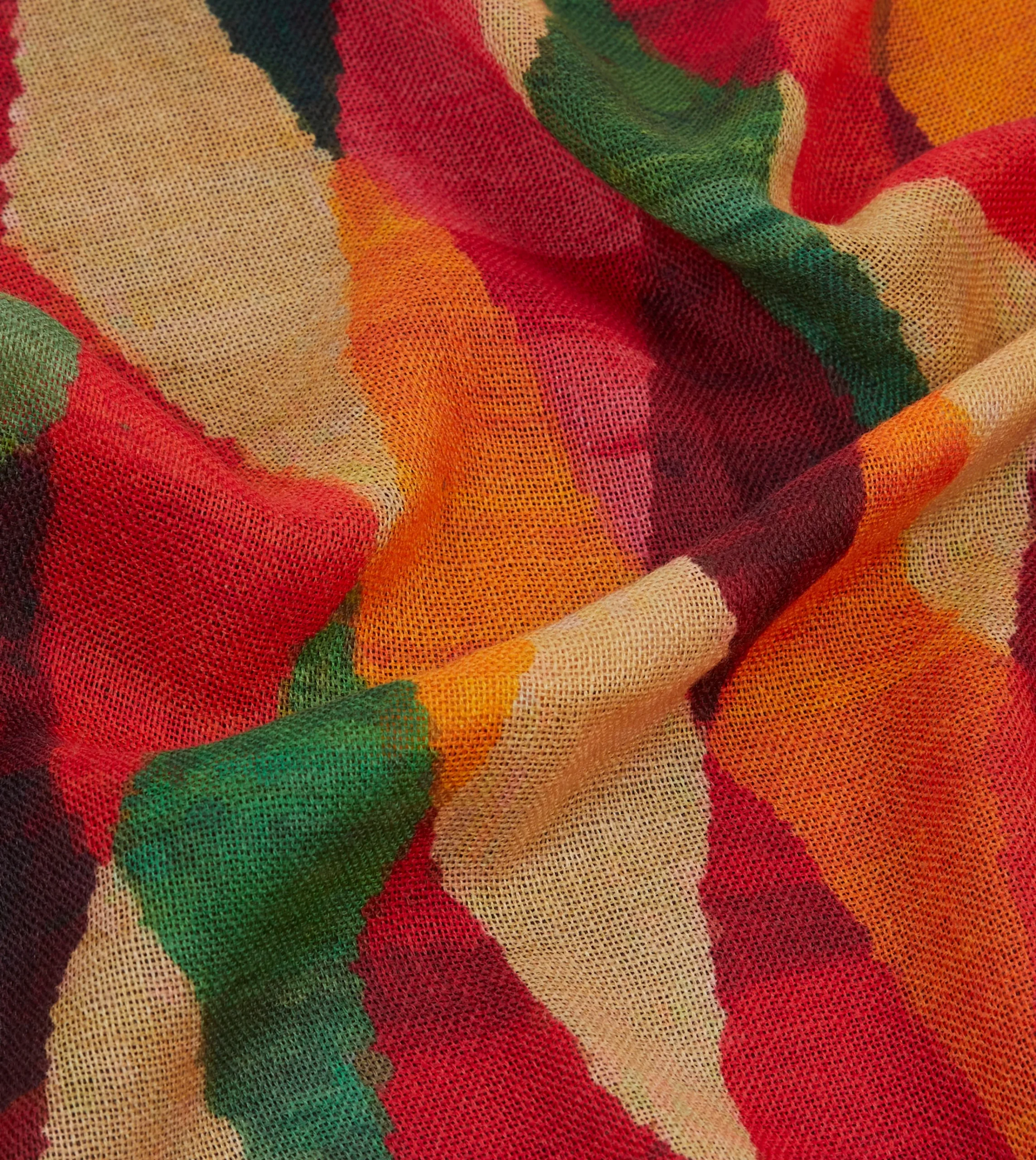 Drake’s Harlequin Print Wool Gauze Scarf