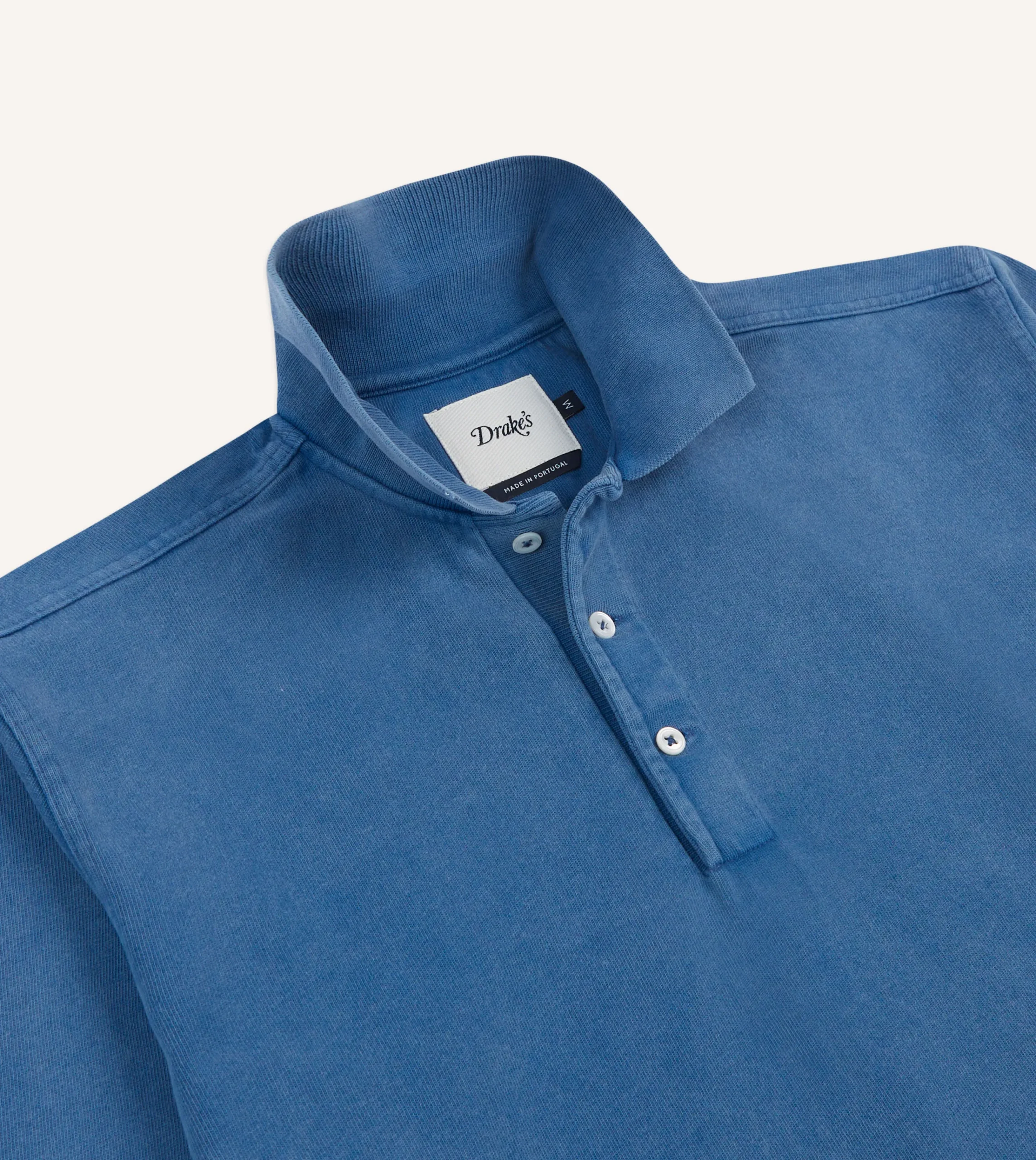Drake’s Indigo Cotton Jersey Long-Sleeve Polo Shirt