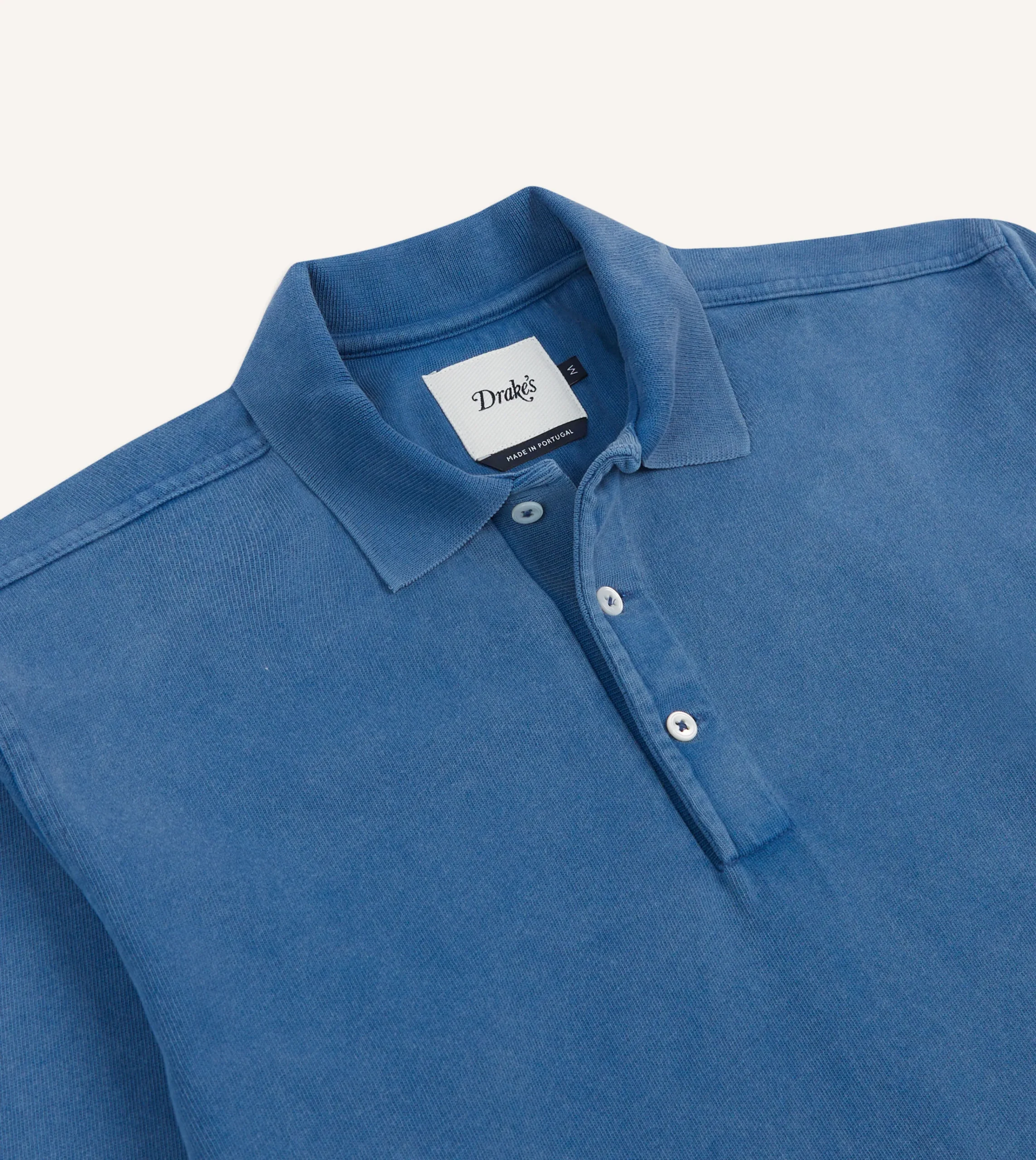 Drake’s Indigo Cotton Jersey Long-Sleeve Polo Shirt
