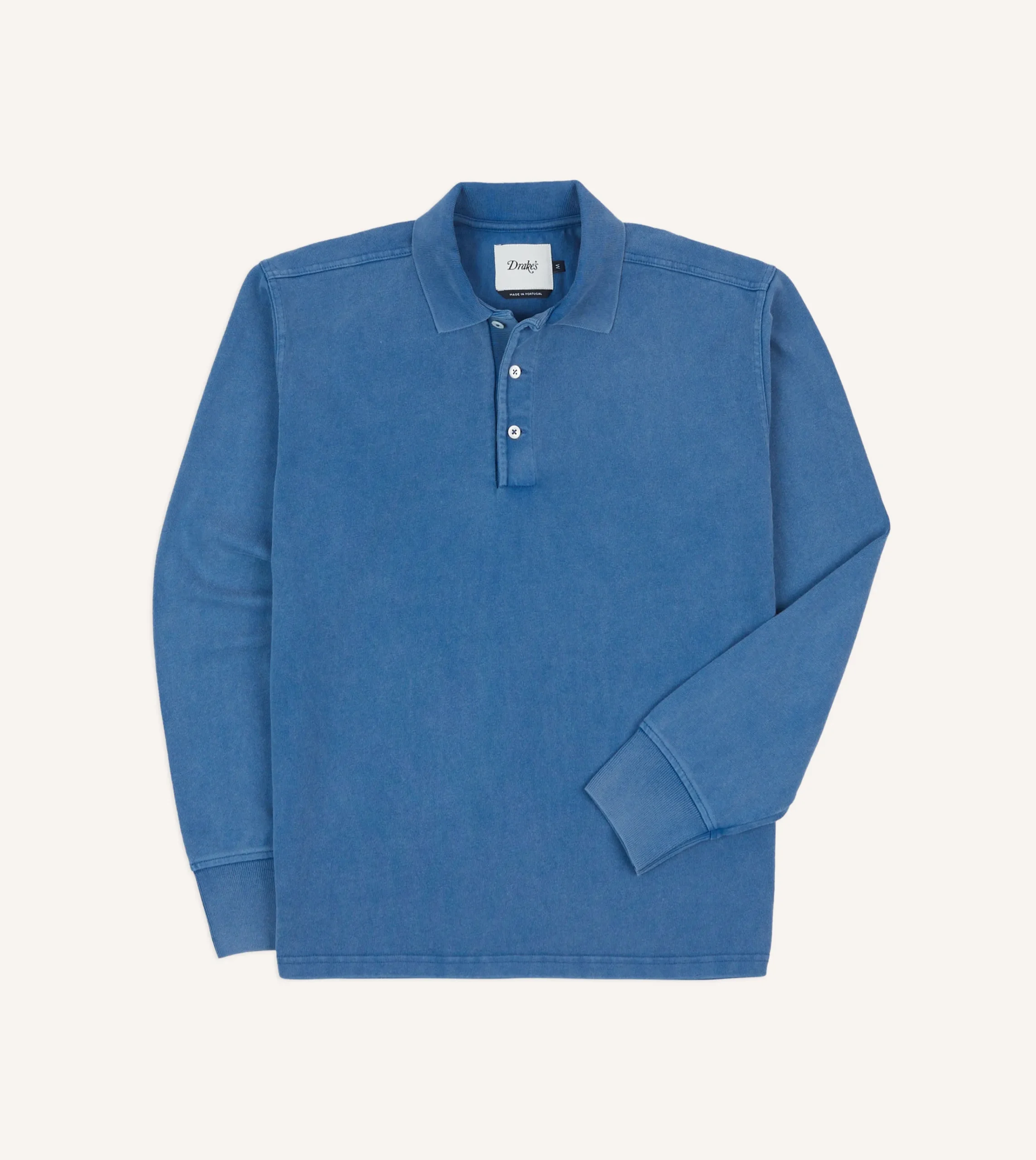 Drake’s Indigo Cotton Jersey Long-Sleeve Polo Shirt