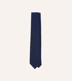 Drake’s Indigo Pure Cashmere Solid Tipped Tie