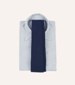 Drake’s Indigo Pure Cashmere Solid Tipped Tie