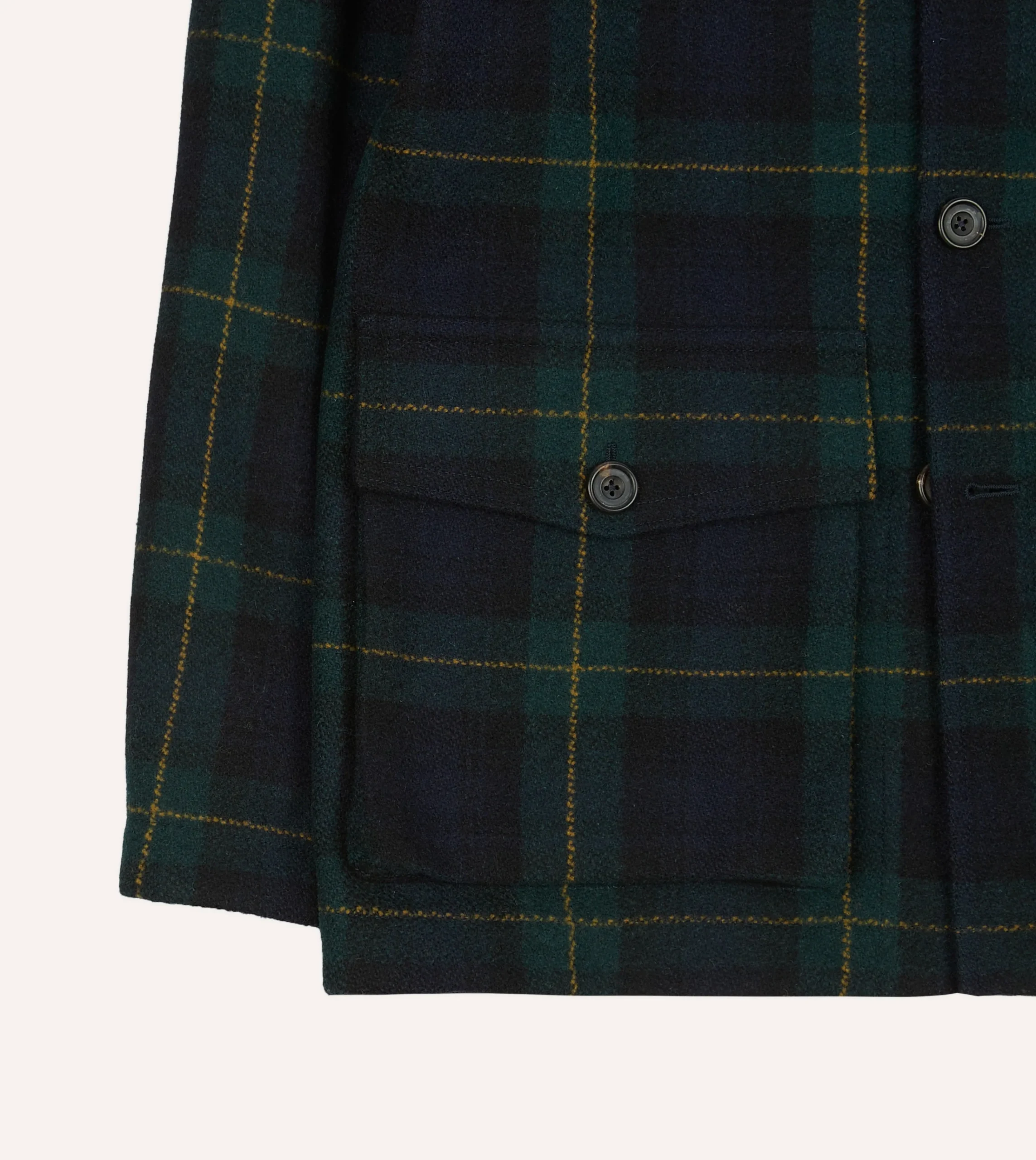 Drake’s Johnston Check Melton Wool Donkey Chore Jacket