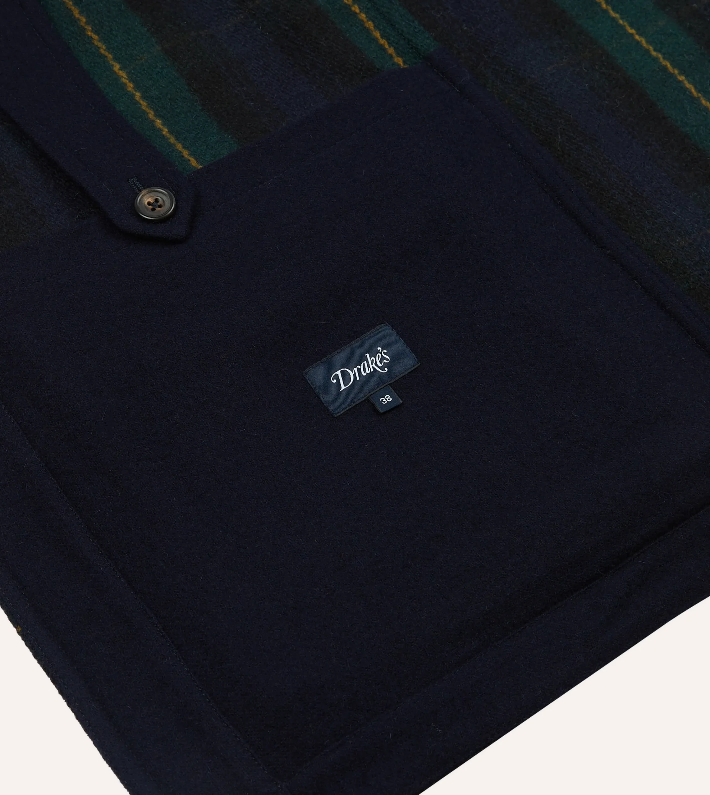 Drake’s Johnston Check Melton Wool Donkey Chore Jacket