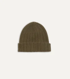 Drake’s Angora Lambswool Ribbed Knit Cap