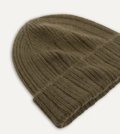 Drake’s Angora Lambswool Ribbed Knit Cap