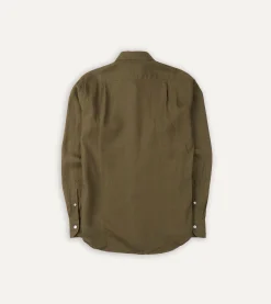 Drake’s Linen Spread Collar Shirt