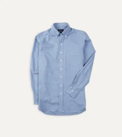 Drake’s Light Blue Brushed Cotton Button-Down Shirt