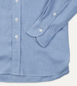 Drake’s Light Blue Brushed Cotton Button-Down Shirt