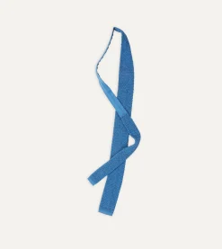 Drake’s Light Blue Knitted Silk Solid Colour Tie