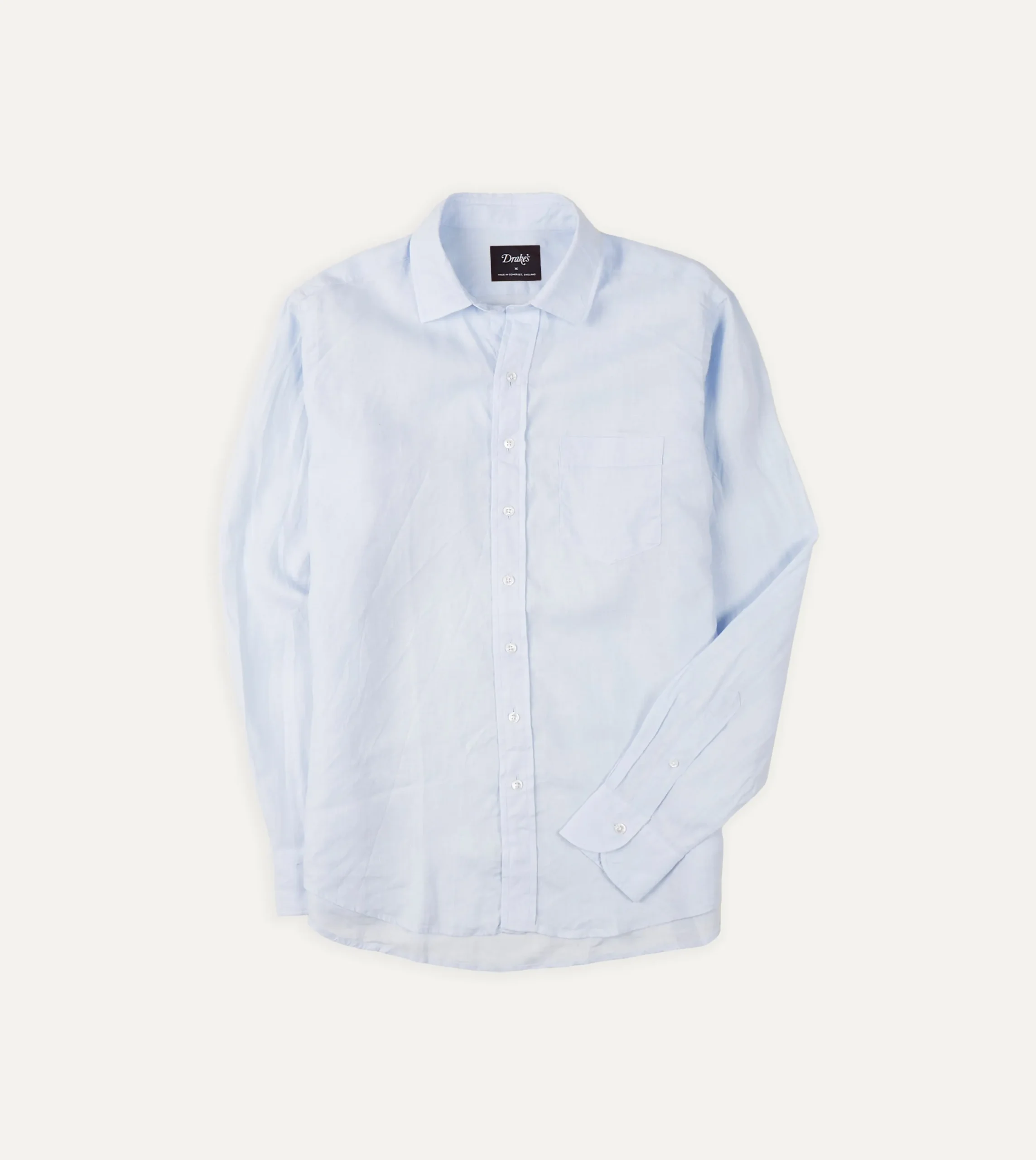 Drake’s Linen Spread Collar Shirt
