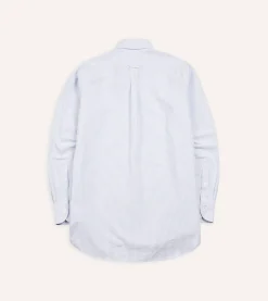Drake’s Ticking Stripe Cotton Oxford Cloth Button-Down Shirt