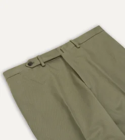 Drake’s Cotton Drill Flat Front Trouser